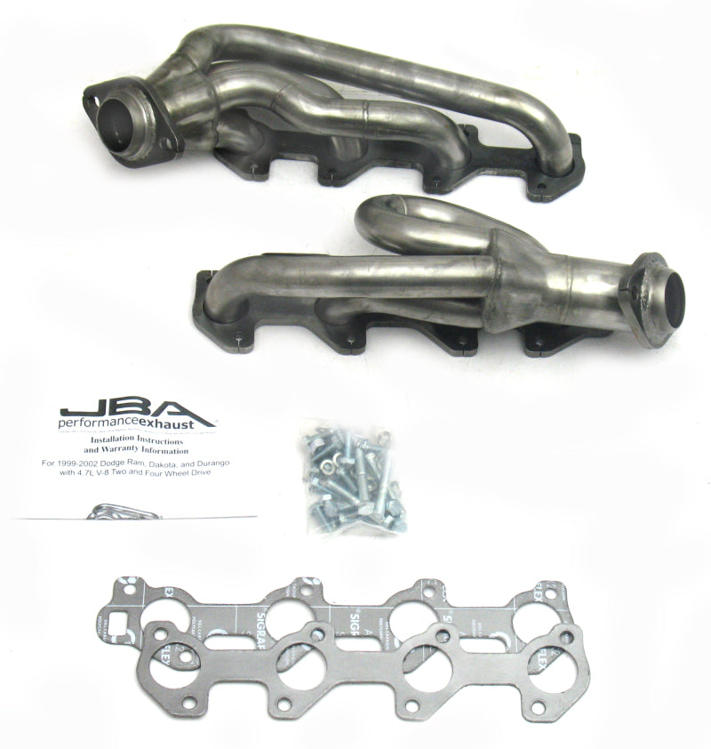 JBA 02-03 Dodge RAM 4.7L PowerTech 1-1/2in Primary Raw 409SS Cat4Ward Header - DTX Performance