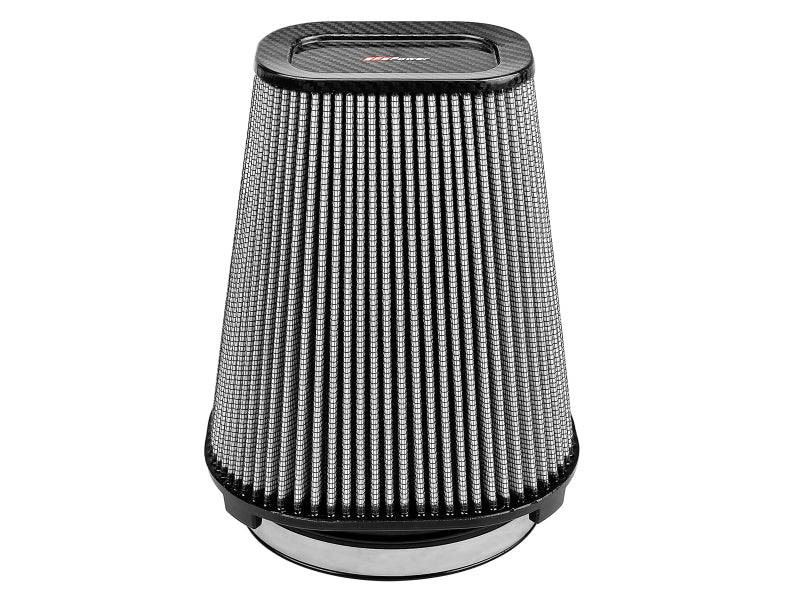 aFe MagnumFLOW Pro Dry S Air Filter (7.5x5.5in) F x (9x7in) B x (5.75x3.75in) T (Carbon) x 10in H - DTX Performance