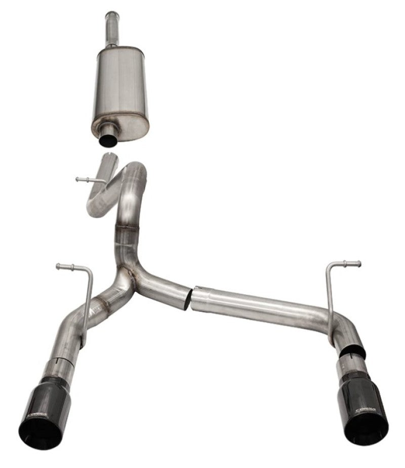 Corsa 18-21 Jeep Wrangler JLU 3.6L 2.75in Sport Cat-Back Exhaust w/ 4in Black Tips - DTX Performance