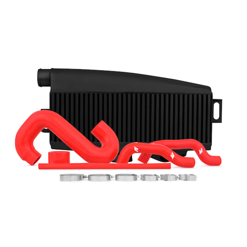 Mishimoto Subaru 02-07 WRX/04-07 STi Top-Mount Intercooler Kit - Powder Coated Black & Red Hoses - DTX Performance