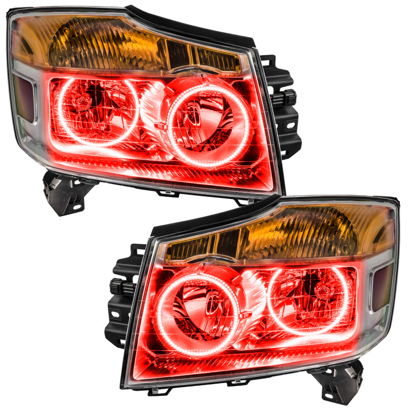 Oracle Lighting 08-15 Nissan Armada Pre-Assembled LED Halo Headlights -Red - DTX Performance