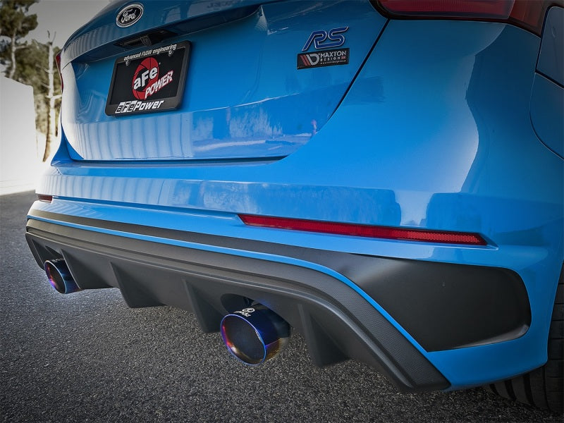 aFe Takeda 3in 304 SS Cat-Back Exhaust System w/ Blue Flame Tip 16-18 Ford Focus RS I4-2.3L (t) - DTX Performance