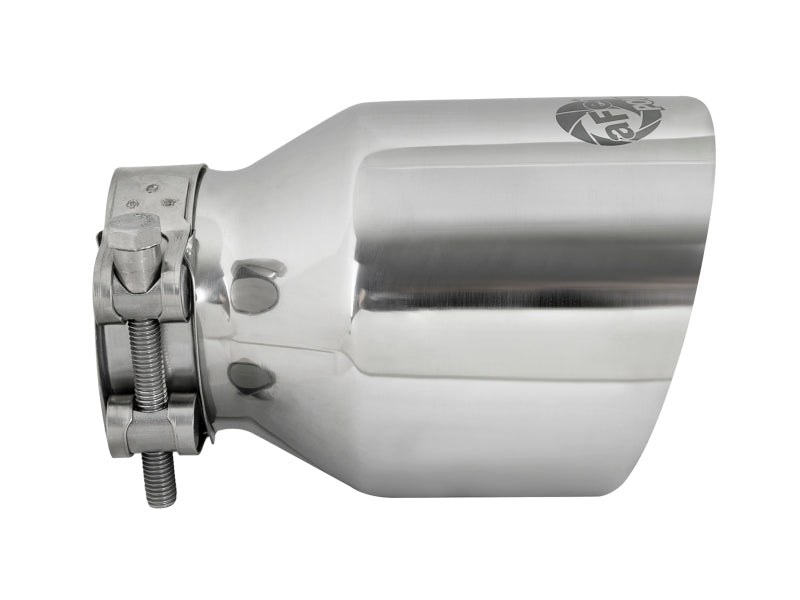 aFe MACH Force-Xp 304 SS Clamp-On Exhaust Tip 2.5in. Inlet / 4in. Outlet / 6in. L - Polished - DTX Performance