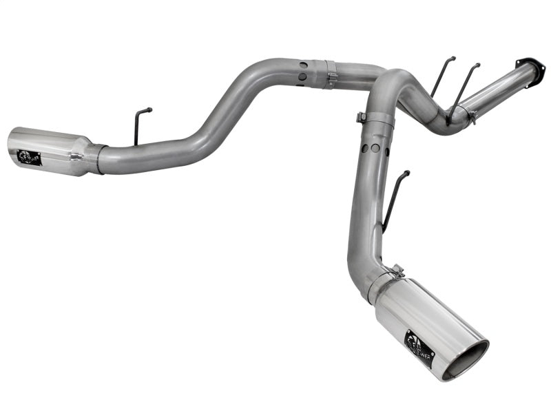 aFe LARGE BORE HD 4in 409-SS DPF-Back Exhaust w/Polished Tip 11-14 Ford Diesel Trucks V8-6.7L (td) - DTX Performance