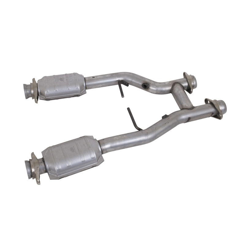 BBK 96-04 Mustang 4.6 GT / Cobra Short Mid H Pipe w Catalytic Converters 2-1/2 For Long Tube Headers - DTX Performance