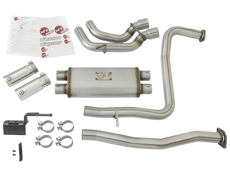 aFe POWER Rebel Series 2-1/2in 409 SS Cat Back Exhaust w/ Polished Tips 16-17 Nissan Titan V8 5.6L - DTX Performance