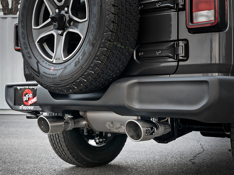 aFe Rebel Series 2.5in 409 SS Cat-Back Exhaust w/ Polished Tips 18-19 Jeep Wrangler (JL) V6 3.6L - DTX Performance