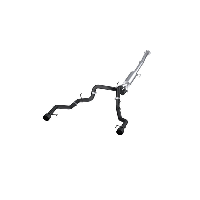 MBRP 22-23 Ford F150 T304 5in OD Black Tip Dual Rear Exit 3in Black Coated Cat Back Exhaust - DTX Performance