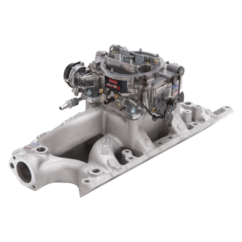 Edelbrock Manifold And Carb Kit Performer RPM Air-Gap Small Block Ford 289-302 Natural Finish - DTX Performance