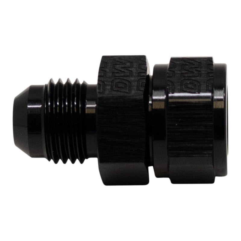 DeatschWerks 6AN Male Flare to Fuel Pump Outlet Barb Adapter - Anodized Matte Black - DTX Performance