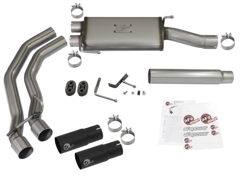 aFe Rebel Exhausts Cat-Back SS Ford F-150 04-08 V8 4.6/5.4L w/ Black Tips - DTX Performance